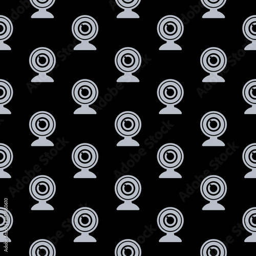 Web cam seamless pattern isolated on black background