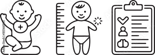 Child Health and Growth Icons for Parenting.