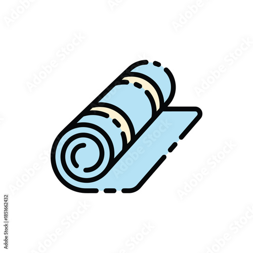 Rolled Yoga Mat Vector Icon