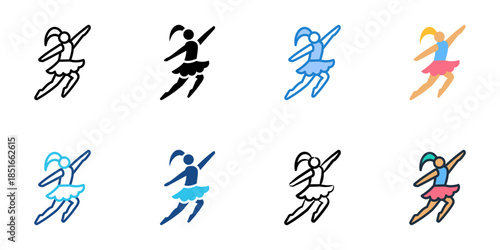 Dance icons set multiple style collection. 
