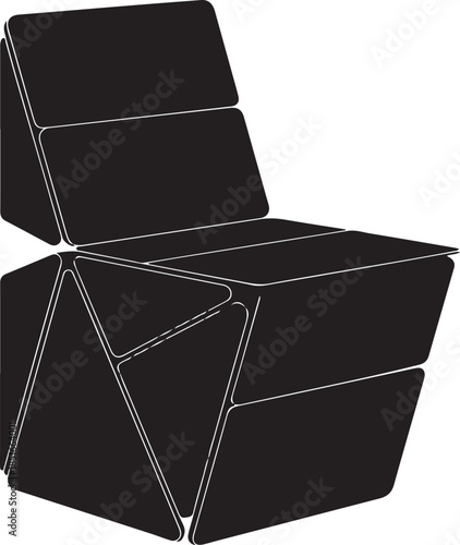 Modern black leather sofa with adjustable backrest