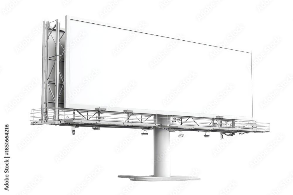 Obraz premium Billboard stands alone in an empty space with a blank surface ready for advertising or messages
