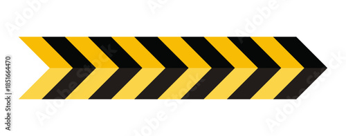 Yellow and black chevron warning pattern vector background, diagonal hazard stripe design abstract vector.