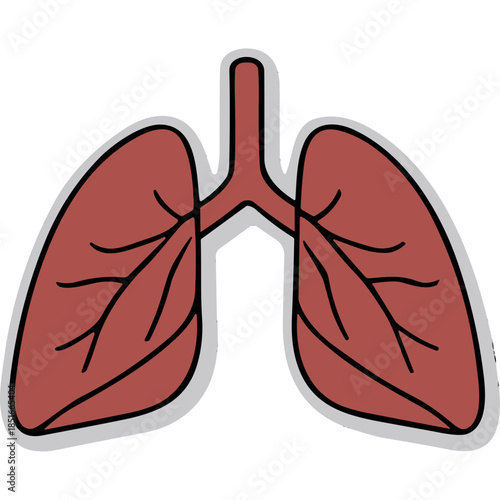 Stylized Lungs Icon - Simple Vector Illustration
