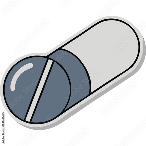 Stylized Medicine Capsule Icon