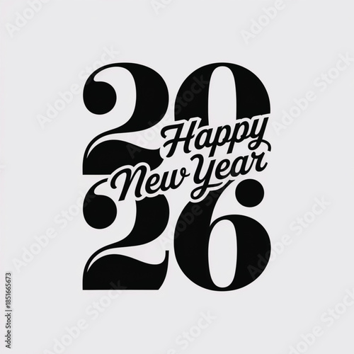 Happy new year 2026 greeting card design