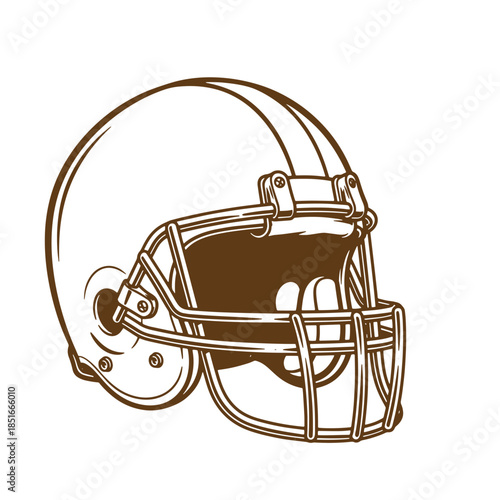 Vintage style illustration of an american football helmet perfect for sports design