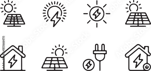 Energy and Power Icons for Sustainability and Technology.