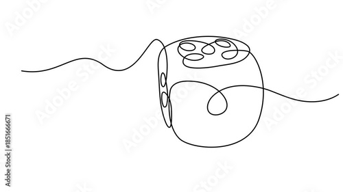 Self drawing line animation . Continuous line art drawing of dice gambling continuous one single line drawn concept video. 4K
