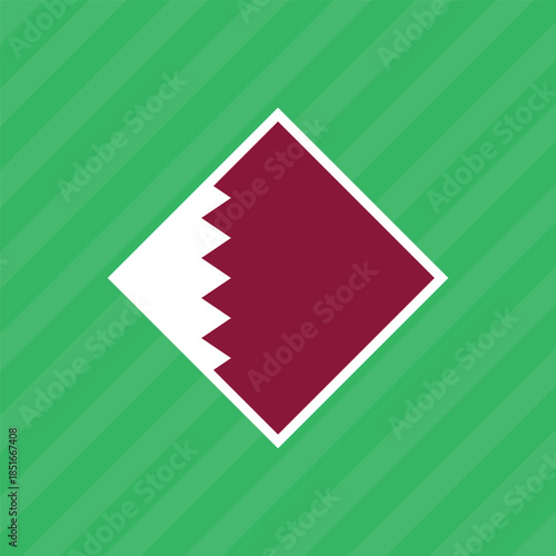 The flag of Qatar. Flag icon. Standard color. Vector illustration