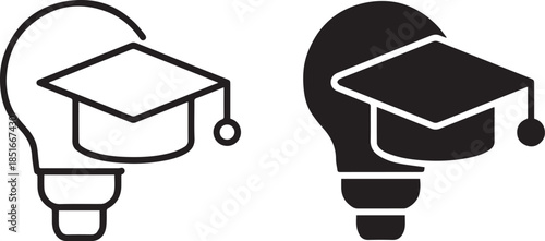 graduation cap,blue,simple icon,vector,line art graduation cap, mortar board, education icon.