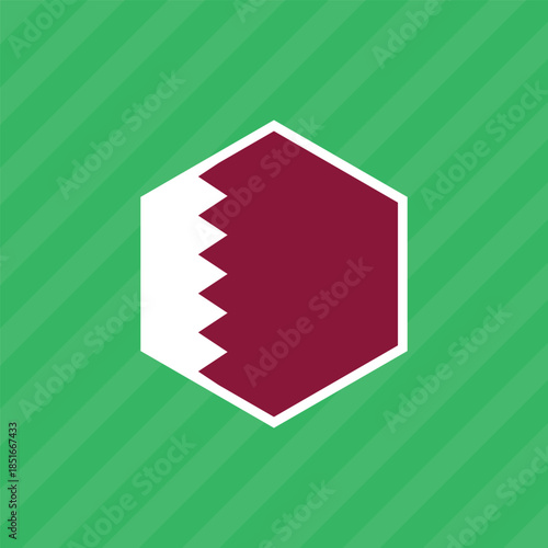The flag of Qatar. Flag icon. Standard color. Vector illustration