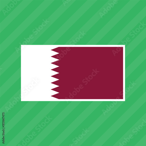 The flag of Qatar. Flag icon. Standard color. Vector illustration