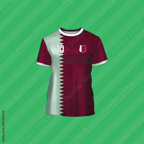 The flag of Qatar. Flag icon. Standard color. Vector illustration