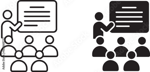 group of people having a discussion, conversing, speech bubbles, green icons, corporate meeting, collaborative work symbol,vector,illustration,graphic design