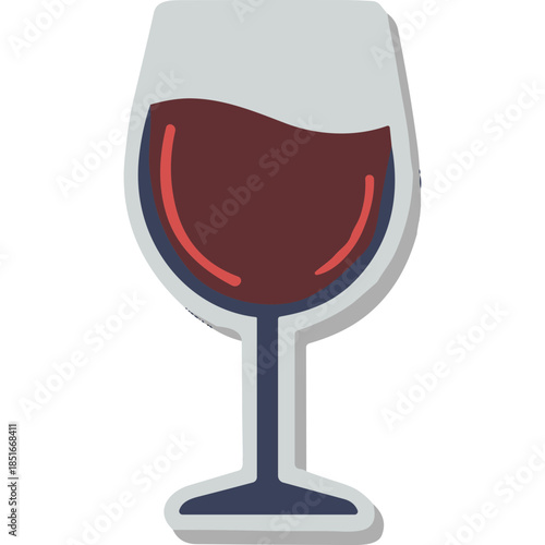 Stylized Red Wine Glass Icon