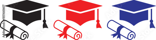 graduation cap,icon  diploma scroll, university degree, commencement, education icon, academic symbol,vector,illustration,graphic design