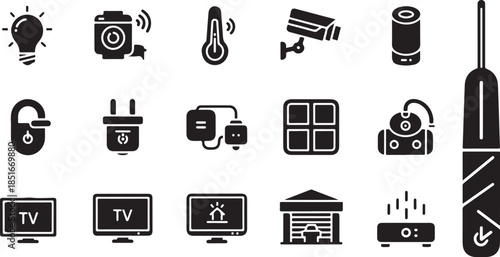 Smart home devices and technology icons