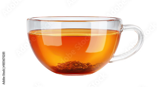 Wallpaper Mural Hot tea with loose leaves in clear glass cup placed on white background during afternoon Torontodigital.ca