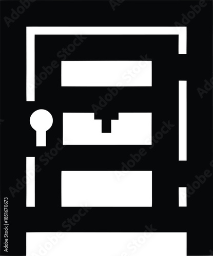 automatic chicken coop door silhouette vector illustration on transparent background