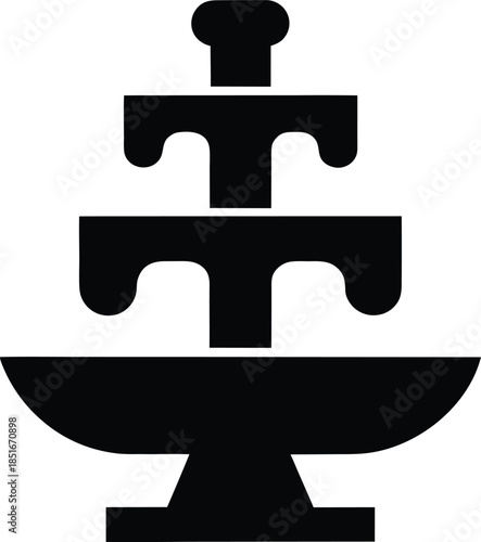 chocolate fountain silhouette vector illustration on transparent background