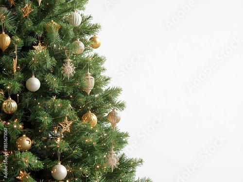 きらめくクリスマスツリーのイラスト