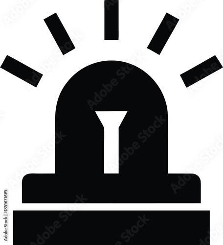 emergency light silhouette vector illustration on transparent background
