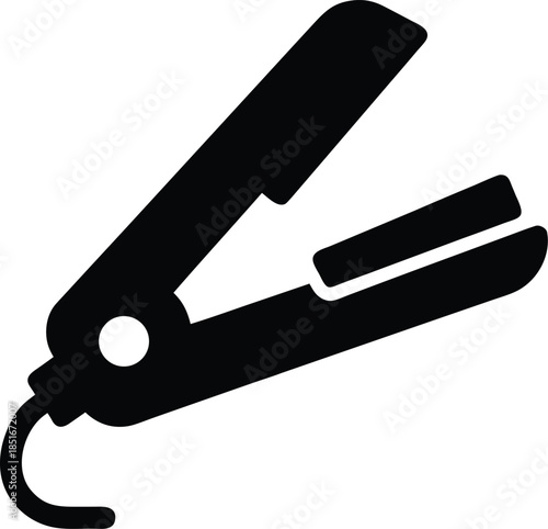 hair straightener silhouette vector illustration on transparent background