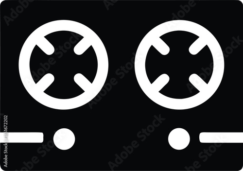 induction cooktop silhouette vector illustration on transparent background