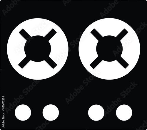 induction cooktop silhouette vector illustration on transparent background