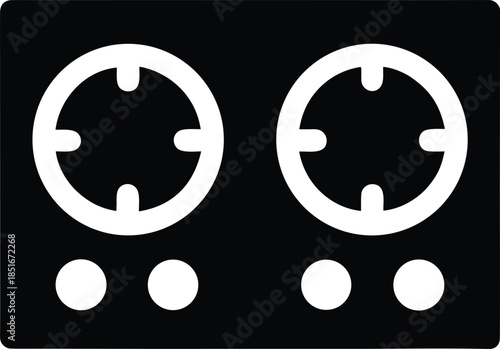 induction cooktop silhouette vector illustration on transparent background