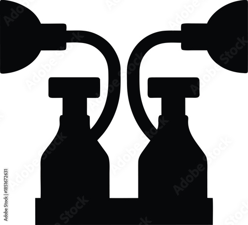 milking machine silhouette vector illustration on transparent background