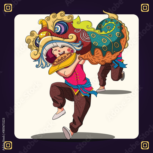 Mid-Autumn Festival Night Scene with Moon and Stars