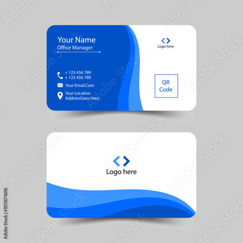 Blue Business Card Template Design