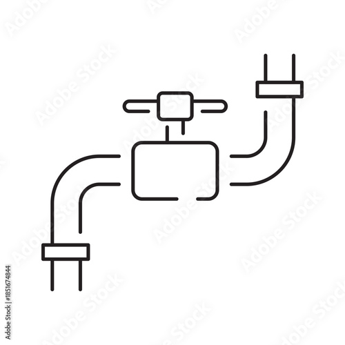 Industrial Pipeline System with Valves and Connectors
