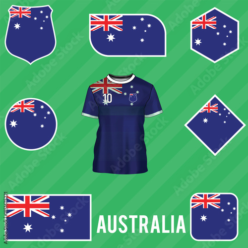 Australia official flag vector with standard size and proportion. National flag emblem with accurate size and colors.