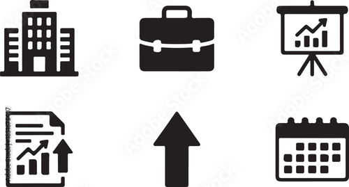 Business building briefcase presentation graph