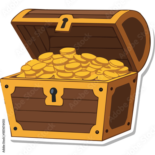 Treasure Chest Full of Gold Coins