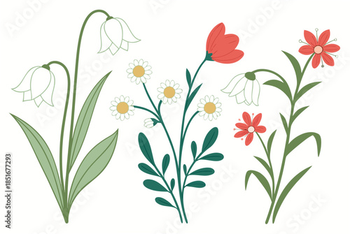 Nature Inspired Floral Icons  Clean Vector Art  Pu Vector Illustration
