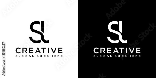 SL or LS initial letter logo design vector