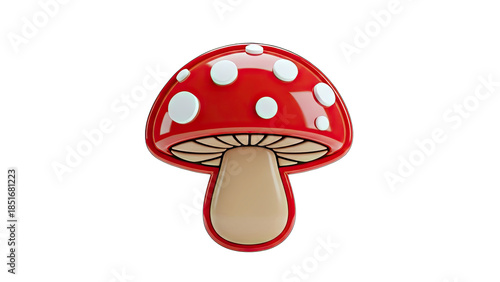 Red Mushroom Illustration Isolated on White Background
