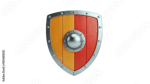 Viking Shield Isolated on White Background