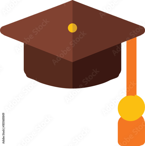 Graduation cap icon isolated on transparent background