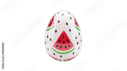Watermelon Egg Decoration on White Background