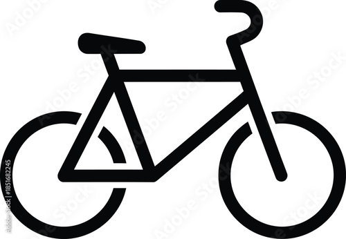 Black Silhouette Icon of a Bicycle on a White Background bike transport