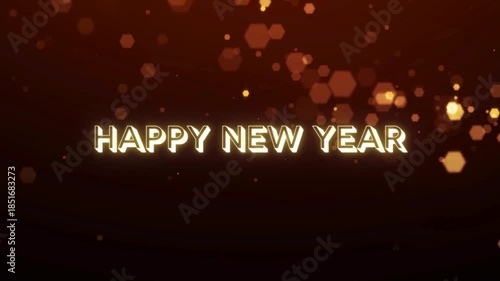 Happy new year text infographic