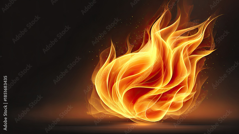 Fototapeta premium Candle flames glowing brightly in elements concept. Dynamic fire flame with vibrant colors on a dark background.