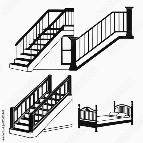 Various staircase and bed designs