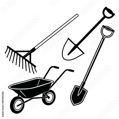 Garden tools illustration