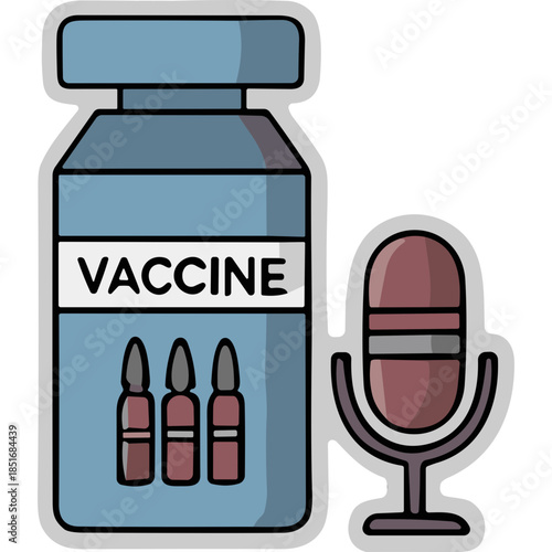 Vaccine and Microphone Icon - Health Communication